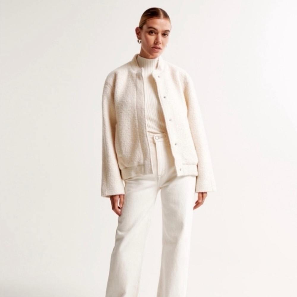 Abercrombie & Fitch Wool-Blend Bomber Jacket